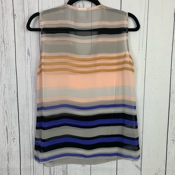 CAbi | sleeveless sheer stripes blouse - Picture 4 of 6